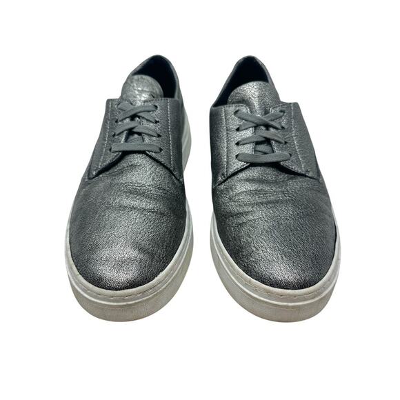 Eileen Fisher Prop Platform Sneakers Low‎ Top Metallic Silver Gunmetal Size US 8 - Picture 5 of 14